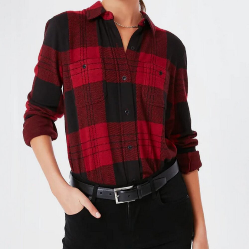 Legend Sweater Shirt - Red & Black Plaid - XL